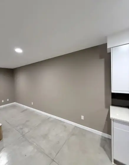 Freshly painted taupe wall